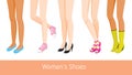 WomenÃ¢â¬â¢s Legs With Different Skin And Types Of Shoes